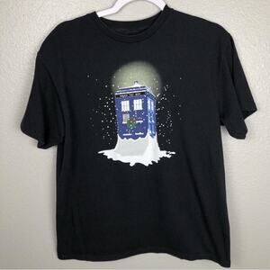 Dr Who Approx Size Small/Medium Short Sleeve Tardis Shirt Winter Snow Holiday